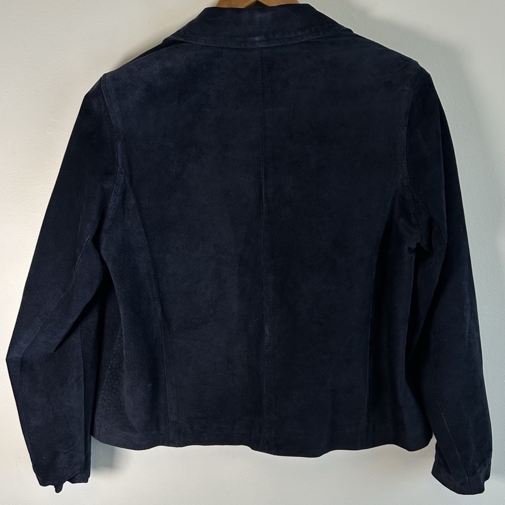 Ann Taylor Navy Suede Blazer Jacket - Picture 5 of 5